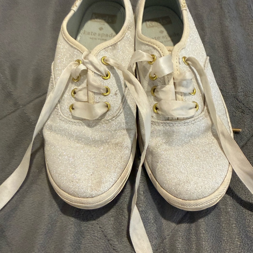 Kate Spade Kids Glitter Sneakers - Cream